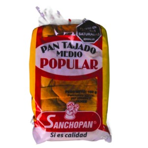 Pan tajado medio popular x 160g